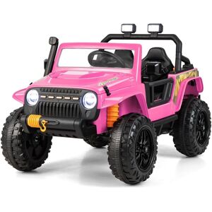 Costway Large Kids Electric Ride On UTV 2-Seater 12V Powered Electric UTV Remote Control in Pink Pink Costway Large Kids Electric Ride On UTV 2-Seater 12V Powered Electric UTV Remote Control in Pink Pink