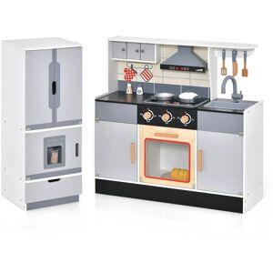 Costway Pretend Play Set Kitchen & Freestanding Refrigerator w/Sink Ice Maker Multicolor Costway Pretend Play Set Kitchen & Freestanding Refrigerator w/Sink Ice Maker Multicolor