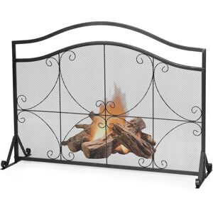 Costway Fireplace Screen Freestanding Panel Spark Fire Guard Mesh Protector Safety Cover in Black Black Costway Fireplace Screen Freestanding Panel Spark Fire Guard Mesh Protector Safety Cover in Black Black