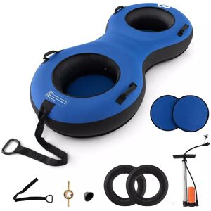 Costway 2-Person Inflatable Snow Tube Heavy-Duty Sledding Toboggan Resistant Ski Tube in Blue Blue Costway 2-Person Inflatable Snow Tube Heavy-Duty Sledding Toboggan Resistant Ski Tube in Blue Blue