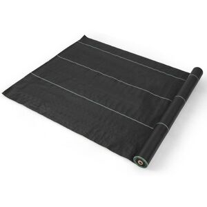 Costway Garden Weed Barrier Fabric 25M x 2M PP Weed Control Fabric w/Guide Line in Black Black Costway Garden Weed Barrier Fabric 25M x 2M PP Weed Control Fabric w/Guide Line in Black Black
