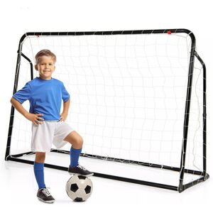 Costway 2-in-1 Soccer Rebounder & Soccer Goal 6.1' x 4' Adjustable Soccer Goal in Black Black Costway 2-in-1 Soccer Rebounder & Soccer Goal 6.1' x 4' Adjustable Soccer Goal in Black Black