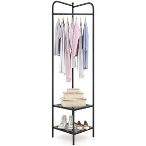 Costway Corner Coat Rack Freestanding Hall Tree Entryway Storage Organizer in Black Black Costway Corner Coat Rack Freestanding Hall Tree Entryway Storage Organizer in Black Black