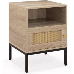 Costway Rattan Door Bedside Table Compact Nightstand Boho Style End Side Table in Natural Natural Costway Rattan Door Bedside Table Compact Nightstand Boho Style End Side Table in Natural Natural