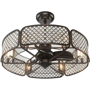 Costway Caged Ceiling Fan Crystal Ceiling Fan Light w/ 6 Gear Speeds & 3 Fan Blades in Brown Brown Costway Caged Ceiling Fan Crystal Ceiling Fan Light w/ 6 Gear Speeds & 3 Fan Blades in Brown Brown