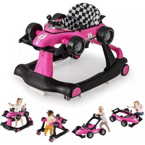 Costway 4-in-1 Baby Walker Foldable Activity Push Walker with Adjustable Height & Speed in Dark Pink Dark Pink Costway 4-in-1 Baby Walker Foldable Activity Push Walker with Adjustable Height & Speed in Dark Pink Dark Pink