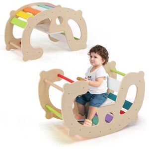 Costway 2-in-1 Rocking Horse Arch Montessori Climbing Toys with Rocker Multicolor Costway 2-in-1 Rocking Horse Arch Montessori Climbing Toys with Rocker Multicolor