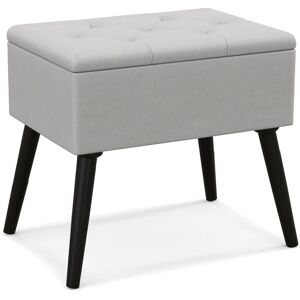 Costway Upholstered Ottoman w/ Storage Rectangular Velvet Flip Top Vanity Foot Stool in Grey Grey Costway Upholstered Ottoman w/ Storage Rectangular Velvet Flip Top Vanity Foot Stool in Grey Grey