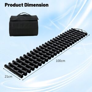 Costway 2 Pack Tire Traction Mats Coilable TPR Recovery Track Pad Emergency Traction Aid 100cm Long in Black Black Costway 2 Pack Tire Traction Mats Coilable TPR Recovery Track Pad Emergency Traction Aid 100cm Long in Black Black