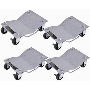 Costway 2720 KG Capacity Wheel Dolly Set of 4 Steel Tire Skates w/Lockable Casters & Handle Car Lift in Grey Grey Costway 2720 KG Capacity Wheel Dolly Set of 4 Steel Tire Skates w/Lockable Casters & Handle Car Lift in Grey Grey