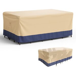 Costway Patio Dining Set Cover Rectangle Cover Outdoor Furniture Cover w/ Padded Handle in Beige Beige Costway Patio Dining Set Cover Rectangle Cover Outdoor Furniture Cover w/ Padded Handle in Beige Beige
