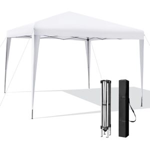 Costway 3m x 3m Pop up Gazebo Tent Instant Setup Canopy Height Adjustable Sun Shelter in White White Costway 3m x 3m Pop up Gazebo Tent Instant Setup Canopy Height Adjustable Sun Shelter in White White