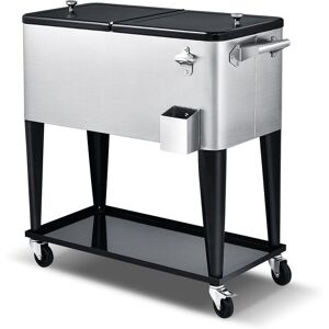 Costway 76L Rolling Cooler Outdoor Cooler Ice Chest Cart Portable Drink Bar Multicolor Costway 76L Rolling Cooler Outdoor Cooler Ice Chest Cart Portable Drink Bar Multicolor