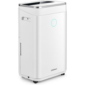 Costway 25L/Day Home Dehumidifier w/ Auto Drainage 24H Timer Overflow Protection Laundry Dehumidifier 6.5L Water Tank in White White Costway 25L/Day Home Dehumidifier w/ Auto Drainage 24H Timer Overflow Protection Laundry Dehumidifier 6.5L Water Tank in White White