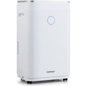 Costway 20L/Day Dehumidifier Electric Air De-Humidifier Portable Quiet 3 Modes 24H Timer in White White Costway 20L/Day Dehumidifier Electric Air De-Humidifier Portable Quiet 3 Modes 24H Timer in White White
