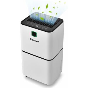 Costway 12L/D Portable Room Dehumidifier Home Laundry Drying W/ Digital Control Panel in White White Costway 12L/D Portable Room Dehumidifier Home Laundry Drying W/ Digital Control Panel in White White