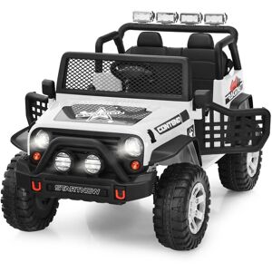 Costway Large Kids Electric Ride On UTV 2-Seater 12V Powered Electric UTV Remote Control in White White Costway Large Kids Electric Ride On UTV 2-Seater 12V Powered Electric UTV Remote Control in White White