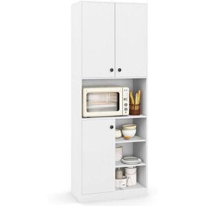 Costway Kitchen Pantry Storage Cabinet 166cm Tall Modern Hutch Cabinet-White in White White Costway Kitchen Pantry Storage Cabinet 166cm Tall Modern Hutch Cabinet-White in White White