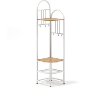 Costway 4-Tier Coat Rack 180cm Tall Entryway Shoes Shelf Organizer-Natural in Natural Natural Costway 4-Tier Coat Rack 180cm Tall Entryway Shoes Shelf Organizer-Natural in Natural Natural