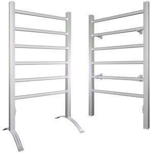 Costway 2-in-1 Electric Towel Warmer 100W Heater Drying Cloth Stand Towel Rack w/6 Bars in Silver Silver Costway 2-in-1 Electric Towel Warmer 100W Heater Drying Cloth Stand Towel Rack w/6 Bars in Silver Silver