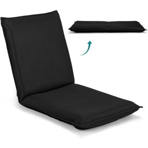 Costway Lazy Sofa Floor Chair Foldable Gaming Chair Portable Reading Floor Seat in Black Black Costway Lazy Sofa Floor Chair Foldable Gaming Chair Portable Reading Floor Seat in Black Black