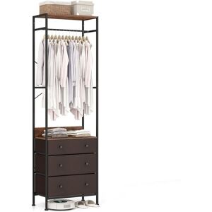 Costway Clothes Rack Freestanding Closet Organizer Clothing Stand Dresser in Brown Brown Costway Clothes Rack Freestanding Closet Organizer Clothing Stand Dresser in Brown Brown
