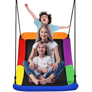 Costway Nest Swing Square Kids Swings Adjustable Hanging Ropes Outdoor Tree Swing Seat Multicolor Costway Nest Swing Square Kids Swings Adjustable Hanging Ropes Outdoor Tree Swing Seat Multicolor