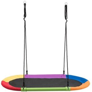 Costway 150 cm Oval Swing with Height-Adjustable Rope for Outdoor Indoor Multicolor Costway 150 cm Oval Swing with Height-Adjustable Rope for Outdoor Indoor Multicolor