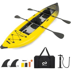 Costway Inflatable Kayak Set 2-person Kayak with Aluminum Oars in Yellow Yellow Costway Inflatable Kayak Set 2-person Kayak with Aluminum Oars in Yellow Yellow
