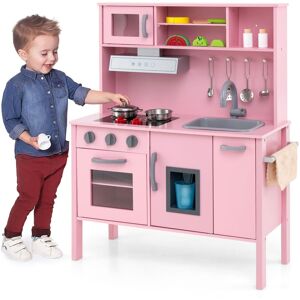 Gymax Kids Play Kitchen Set With Play Sink Ice Maker Accessories & Sounds in Pink Pink Gymax Kids Play Kitchen Set With Play Sink Ice Maker Accessories & Sounds in Pink Pink