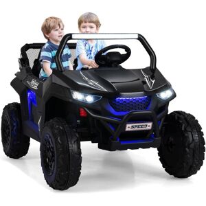 Gymax Ride On UTV 2-Seater Toy Car With Lights Music & Remote Control in Black Black Gymax Ride On UTV 2-Seater Toy Car With Lights Music & Remote Control in Black Black