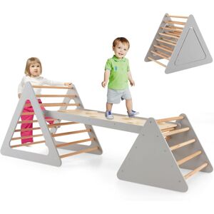 Gymax 3 in 1 Climbing & Sliding Toy Set With 2 Ladders & 1 Double-sided Ramp in Grey Grey Gymax 3 in 1 Climbing & Sliding Toy Set With 2 Ladders & 1 Double-sided Ramp in Grey Grey