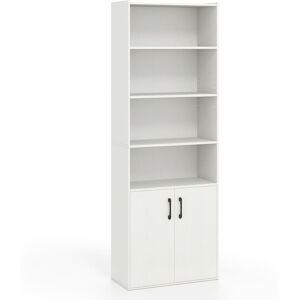 Gymax 178 CM Bookcase 6-tier Modern Style Storage Cabinet-White in White White Gymax 178 CM Bookcase 6-tier Modern Style Storage Cabinet-White in White White