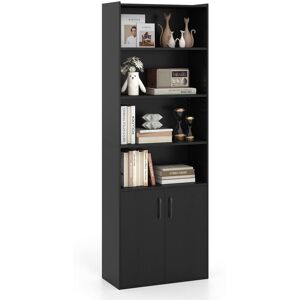 Gymax 178cm Bookcase 6-tier Modern Style Storage Cabinet With Shelves in Black Black Gymax 178cm Bookcase 6-tier Modern Style Storage Cabinet With Shelves in Black Black