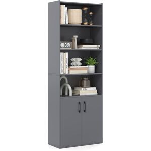 Gymax 178cm Bookcase 6-tier Modern Style Storage Cabinet With Shelves in Grey Grey Gymax 178cm Bookcase 6-tier Modern Style Storage Cabinet With Shelves in Grey Grey