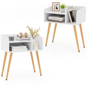 Gymax Set of 2 Modern Nightstand White 2-Tier Bedside End Table Open Shelves Size: 2 Pack White 2 Pack Gymax Set of 2 Modern Nightstand White 2-Tier Bedside End Table Open Shelves Size: 2 Pack White 2 Pack