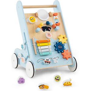 Gymax Wooden Walker Push & Pull Toy Learning Activity Center For 1+ in Light Blue Light Blue Gymax Wooden Walker Push & Pull Toy Learning Activity Center For 1+ in Light Blue Light Blue