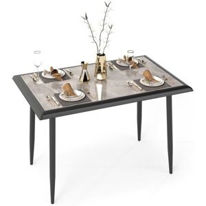 Gymax Sintered Stone Dining Table 110 cm x 70 cm Rectangular Kitchen Table in Grey Grey 110 cm x 70 cm Gymax Sintered Stone Dining Table 110 cm x 70 cm Rectangular Kitchen Table in Grey Grey 110 cm x 70 cm