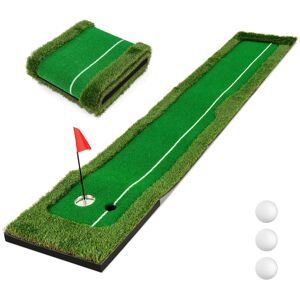 Gymax Golf Putting Green Mat 300 CM Golf Practice Mat Artificial Grass Turf Green Gymax Golf Putting Green Mat 300 CM Golf Practice Mat Artificial Grass Turf Green
