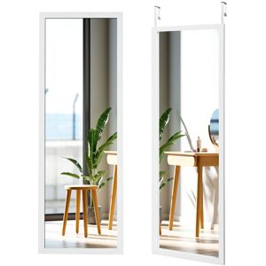 Gymax Over The Door Wall Mirror 120 x 37cm Full Length Body Mirror in White Size: 120 x 37 cm White 120 x 37 cm Gymax Over The Door Wall Mirror 120 x 37cm Full Length Body Mirror in White Size: 120 x 37 cm White 120 x 37 cm