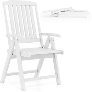 Gymax Foldable Patio Chair All-Weather HDPE Outdoor Dining Chair-White in White White Gymax Foldable Patio Chair All-Weather HDPE Outdoor Dining Chair-White in White White