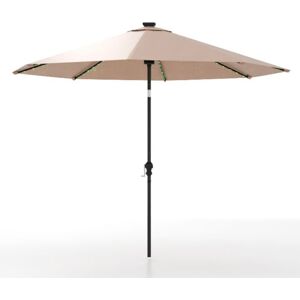 Costway 290 cm Solar Patio Umbrella w/ 96 LED Lights & 9 Modes Beige Beige Costway 290 cm Solar Patio Umbrella w/ 96 LED Lights & 9 Modes Beige Beige