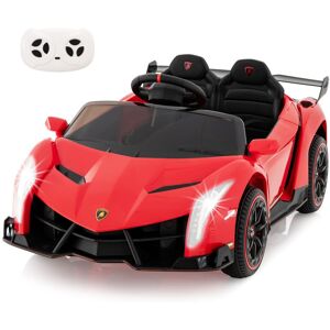 Costway 12V Battery Powered Electric Vehicle Kids Ride-on Sports Car in Red Red Costway 12V Battery Powered Electric Vehicle Kids Ride-on Sports Car in Red Red