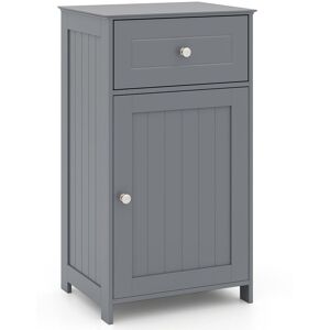 Costway Single Door Bathroom Cabinet Stable & Safe Bathroom Organizer in Grey Grey Costway Single Door Bathroom Cabinet Stable & Safe Bathroom Organizer in Grey Grey