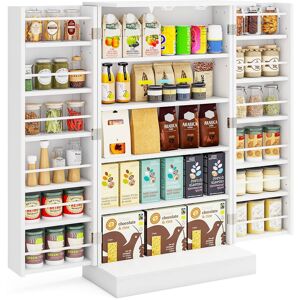 Costway 41" Tall Pantry Cabinet Kitchen Storage Cabinet with Doors in White White Costway 41" Tall Pantry Cabinet Kitchen Storage Cabinet with Doors in White White