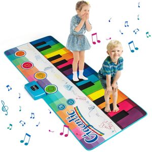 Costway Floor Piano Dance Mat Kids Musical Playmat w/8 Instrument Sounds Multicolor Costway Floor Piano Dance Mat Kids Musical Playmat w/8 Instrument Sounds Multicolor