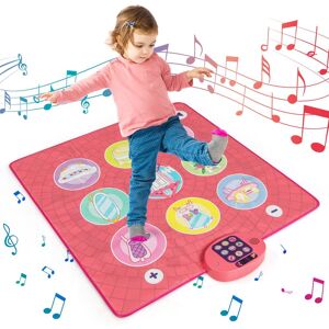 Costway Fun Dance Mat Kids Dance Pad Game Toy with 9 Keyboard Sounds in Light Pink Light Pink Costway Fun Dance Mat Kids Dance Pad Game Toy with 9 Keyboard Sounds in Light Pink Light Pink