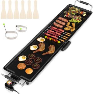 Costway 89 × 22cm Electric Griddle Extra Large Teppanyaki Grill in Black Black Costway 89 × 22cm Electric Griddle Extra Large Teppanyaki Grill in Black Black