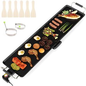 Costway 89×22cm Electric Griddle Extra Large Teppanyaki Grill w/Drip Tray in Black Black Costway 89×22cm Electric Griddle Extra Large Teppanyaki Grill w/Drip Tray in Black Black