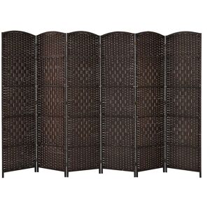 Costway 6 Panel Room Divider Privacy Screen Wall Folding Partition Hand-woven Rattan in Brown Brown Costway 6 Panel Room Divider Privacy Screen Wall Folding Partition Hand-woven Rattan in Brown Brown